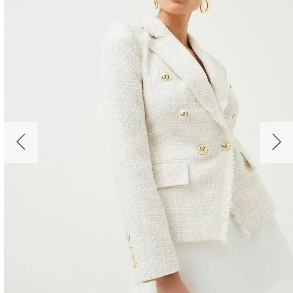 NWT Karen Millen Sparkle Tweed Military Blazer & Short Set - Picture 3 of 17